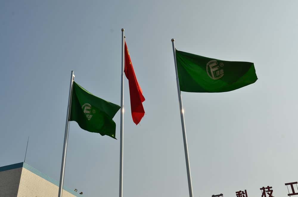 彩乐园飘扬的国旗、厂旗